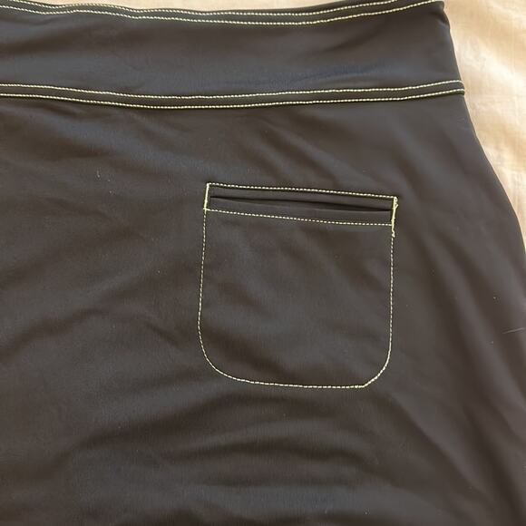 Antigua Golf Pleated Athletic Skort Black Yellow w Pockets Size L - Picture 10 of 11